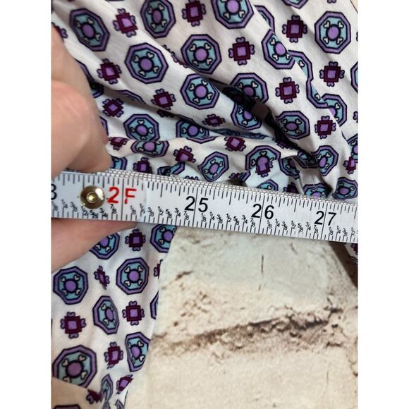 Talbots Top Womens 22W Blue & Purple Medallion Print Non Iron Button Up Plus - Picture 8 of 13